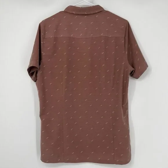 Vuori Shirt Button Down Bridge Performance Short Sleeve Stretch Mauve Men Size M - Picture 4 of 10